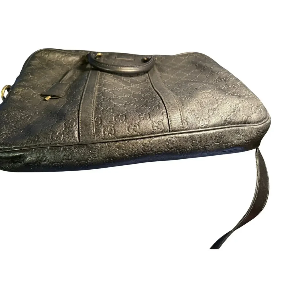 Gucci Guccissima leather zip-around briefcase/messenger bag